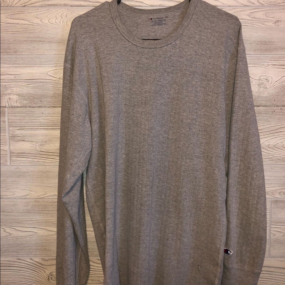 long sleeve oversized grey champion sweater